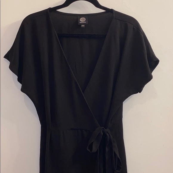 Bobeau Short Sleeve Crepe Wrap Dress - Picture 1 of 5
